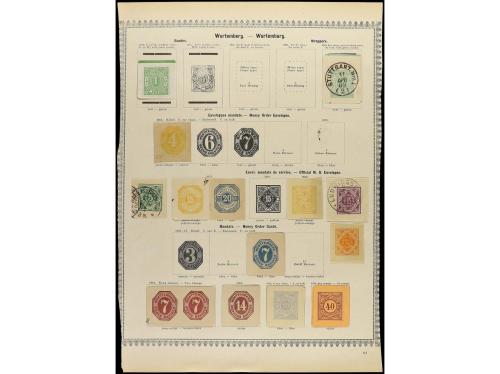 ° ALEMANIA ANTIGUOS ESTADOS: WURTEMBERG. 1851-80. Seis págin