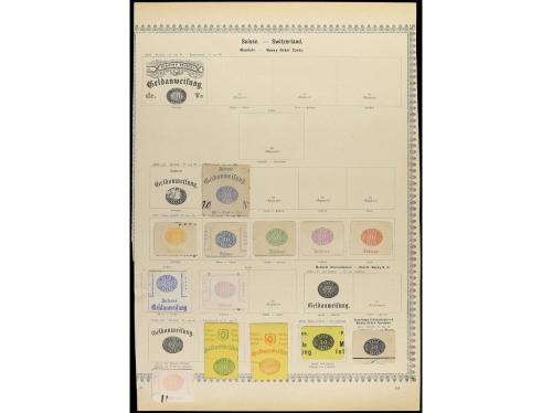 ° SUIZA. 1850-1880. Cinco páginas de álbum con sellos usados