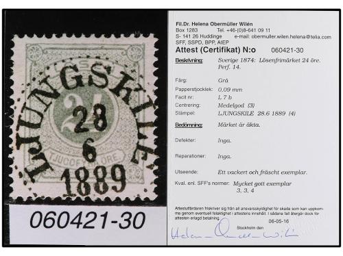 ° SUECIA. 1855-86. Tres páginas de álbum con sellos usados c