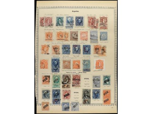 ° ARGENTINA. 1858-85. Cuatro páginas de álbum con sellos usa