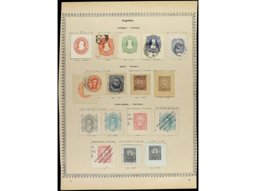° ARGENTINA. 1858-85. Cuatro páginas de álbum con sellos usa
