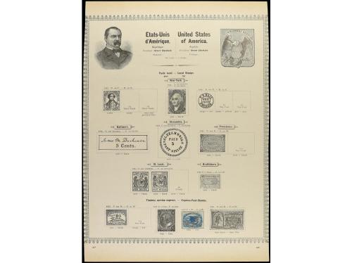 ESTADOS UNIDOS. 1847-1885. Veinte páginas de álbum con sello