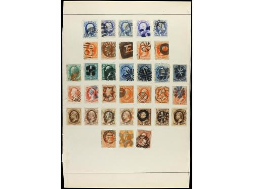 ESTADOS UNIDOS. 1847-1885. Veinte páginas de álbum con sello