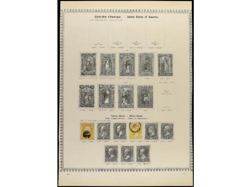 ESTADOS UNIDOS. 1847-1885. Veinte páginas de álbum con sello