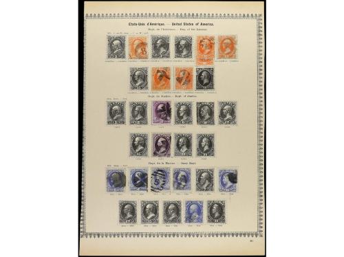 ESTADOS UNIDOS. 1847-1885. Veinte páginas de álbum con sello