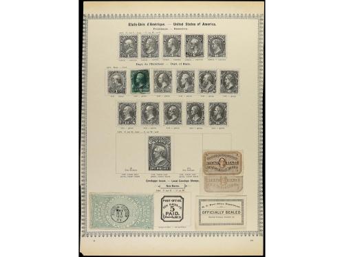 ESTADOS UNIDOS. 1847-1885. Veinte páginas de álbum con sello