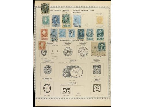 ESTADOS UNIDOS. 1847-1885. Veinte páginas de álbum con sello