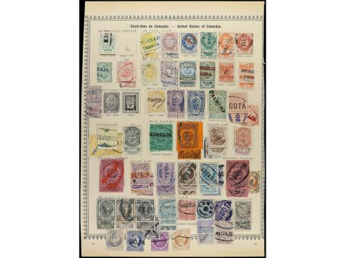 */° COLOMBIA. 1859-85. Cinco páginas de álbum con sellos la 