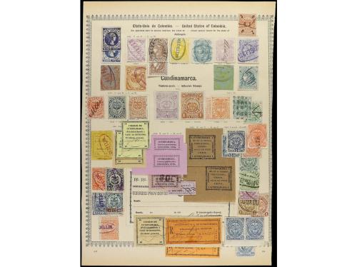 ° COLOMBIA. 1868-90. ESTADOS. Siete páginas del álbum con se