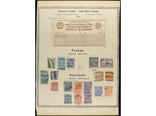 ° COLOMBIA. 1868-90. ESTADOS. Siete páginas del álbum con se