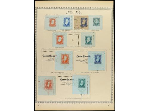 ° BRASIL. 1843-82. Cuatro páginas de álbum con sellos uados,