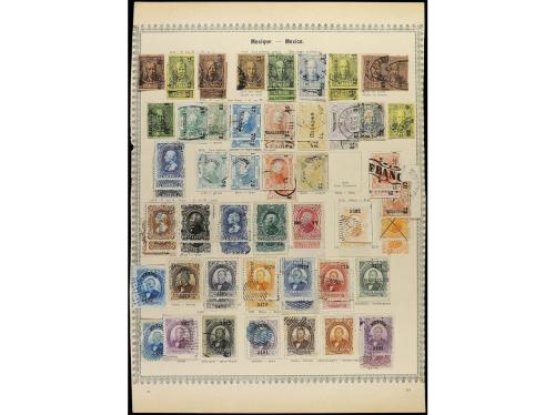 ° MEXICO. 1857-85. Seis páginas de álbum con sellos usados, 