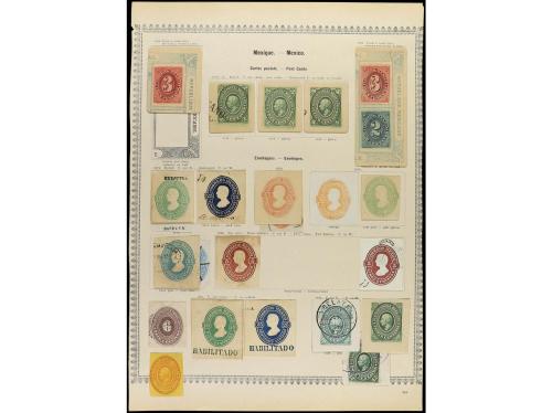 ° MEXICO. 1857-85. Seis páginas de álbum con sellos usados, 