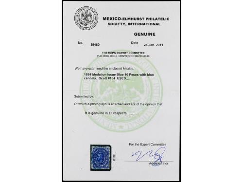 ° MEXICO. 1857-85. Seis páginas de álbum con sellos usados, 