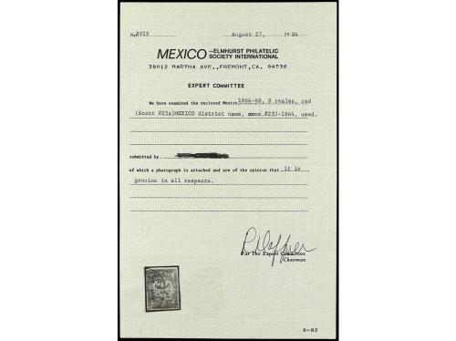 ° MEXICO. 1857-85. Seis páginas de álbum con sellos usados, 