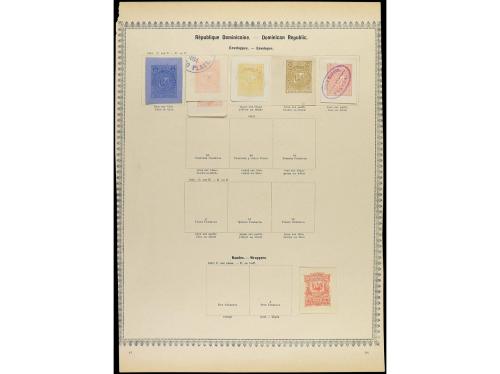 REPUBLICA DOMINICANA. 1862-95. Cuatro páginas de álbum con s