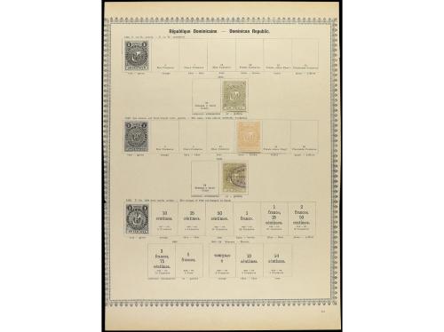 REPUBLICA DOMINICANA. 1862-95. Cuatro páginas de álbum con s