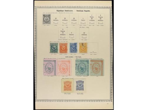 REPUBLICA DOMINICANA. 1862-95. Cuatro páginas de álbum con s