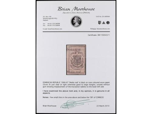 REPUBLICA DOMINICANA. 1862-95. Cuatro páginas de álbum con s