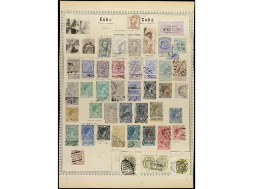 ° CUBA. Siete páginas de álbum con sellos usados con precios