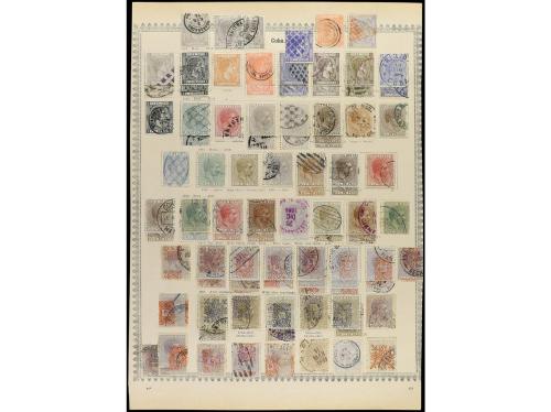 ° CUBA. Siete páginas de álbum con sellos usados con precios