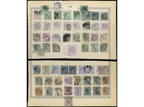 ° CUBA. Siete páginas de álbum con sellos usados con precios