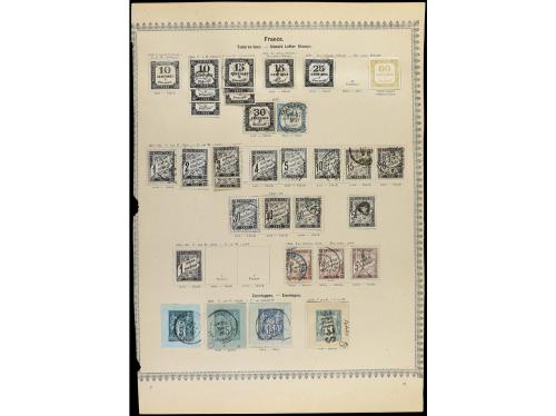 FRANCIA. 1849-82. Cinco páginas de álbum con sellos usados, 