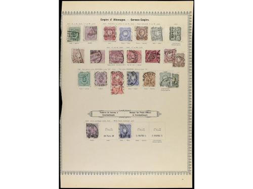 ° ALEMANIA. 1871-80. Tres páginas de álbum con sellos usados