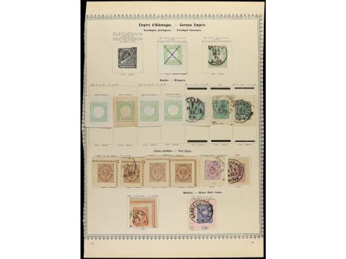 ° ALEMANIA. 1871-80. Tres páginas de álbum con sellos usados