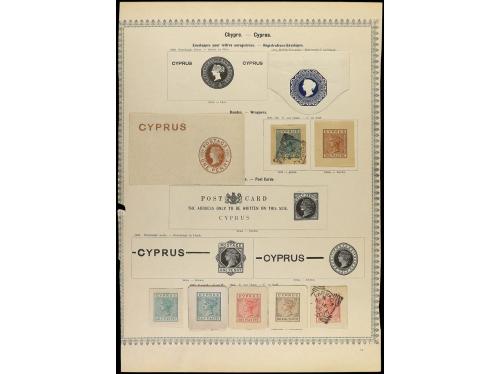 ° CHIPRE. 1880-82. Dos páginas de álbum con sellos usados, t