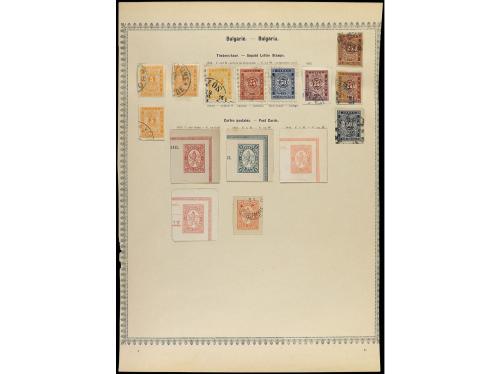 ° BULGARIA. 1879-84. Dos páginas de álbum con sellos usados,