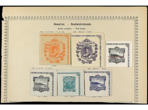 */° HAWAI. 1853-85. Tres páginas de álbum con sellos nuevos 