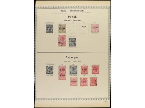 */° COLONIAS INGLESAS. 1850-85. Conjunto de 31 páginas de ál