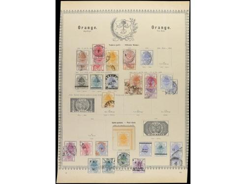 */° COLONIAS INGLESAS. 1850-85. Conjunto de 31 páginas de ál