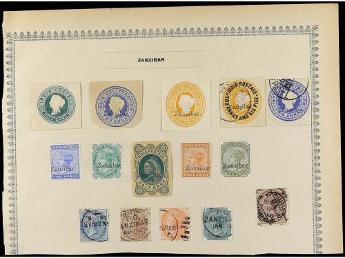 */° COLONIAS INGLESAS. 1850-85. Conjunto de 31 páginas de ál