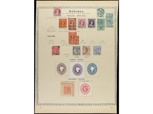 */° COLONIAS INGLESAS. 1850-85. Conjunto de 31 páginas de ál