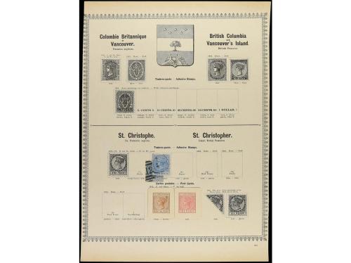 */° COLONIAS INGLESAS. 1850-85. Conjunto de 31 páginas de ál