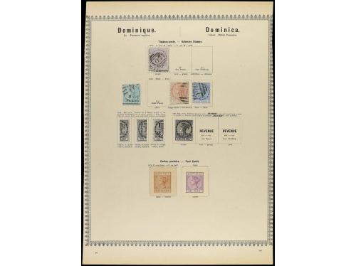 */° COLONIAS INGLESAS. 1850-85. Conjunto de 31 páginas de ál