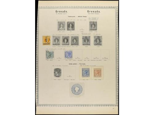 */° COLONIAS INGLESAS. 1850-85. Conjunto de 31 páginas de ál