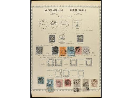 */° COLONIAS INGLESAS. 1850-85. Conjunto de 31 páginas de ál