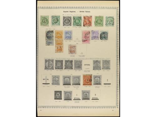 */° COLONIAS INGLESAS. 1850-85. Conjunto de 31 páginas de ál