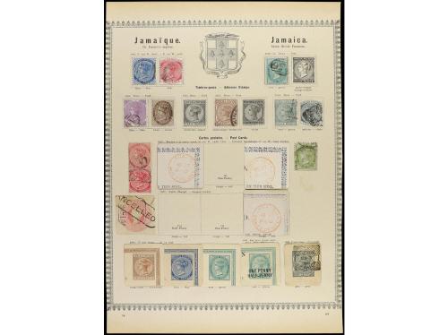 */° COLONIAS INGLESAS. 1850-85. Conjunto de 31 páginas de ál