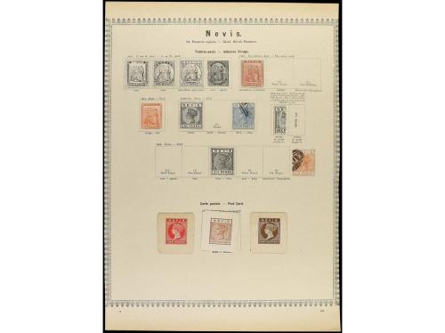 */° COLONIAS INGLESAS. 1850-85. Conjunto de 31 páginas de ál