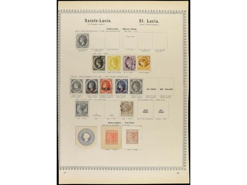 */° COLONIAS INGLESAS. 1850-85. Conjunto de 31 páginas de ál