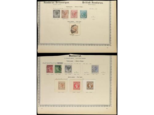 */° COLONIAS INGLESAS. 1850-85. Conjunto de 31 páginas de ál