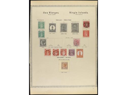 */° COLONIAS INGLESAS. 1850-85. Conjunto de 31 páginas de ál