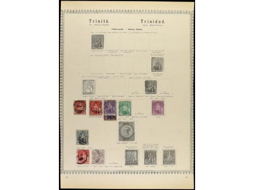 */° COLONIAS INGLESAS. 1850-85. Conjunto de 31 páginas de ál