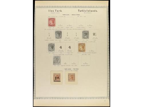 */° COLONIAS INGLESAS. 1850-85. Conjunto de 31 páginas de ál