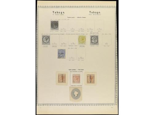 */° COLONIAS INGLESAS. 1850-85. Conjunto de 31 páginas de ál