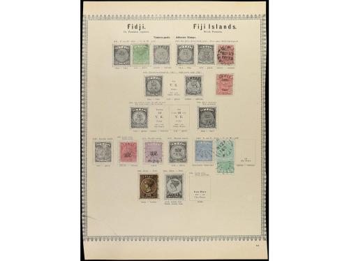 */° COLONIAS INGLESAS. 1850-85. Conjunto de 31 páginas de ál